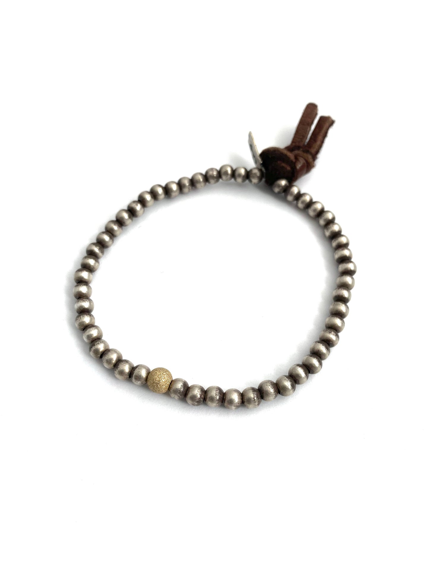 Silver Bead Bracelet with Stardust Bead