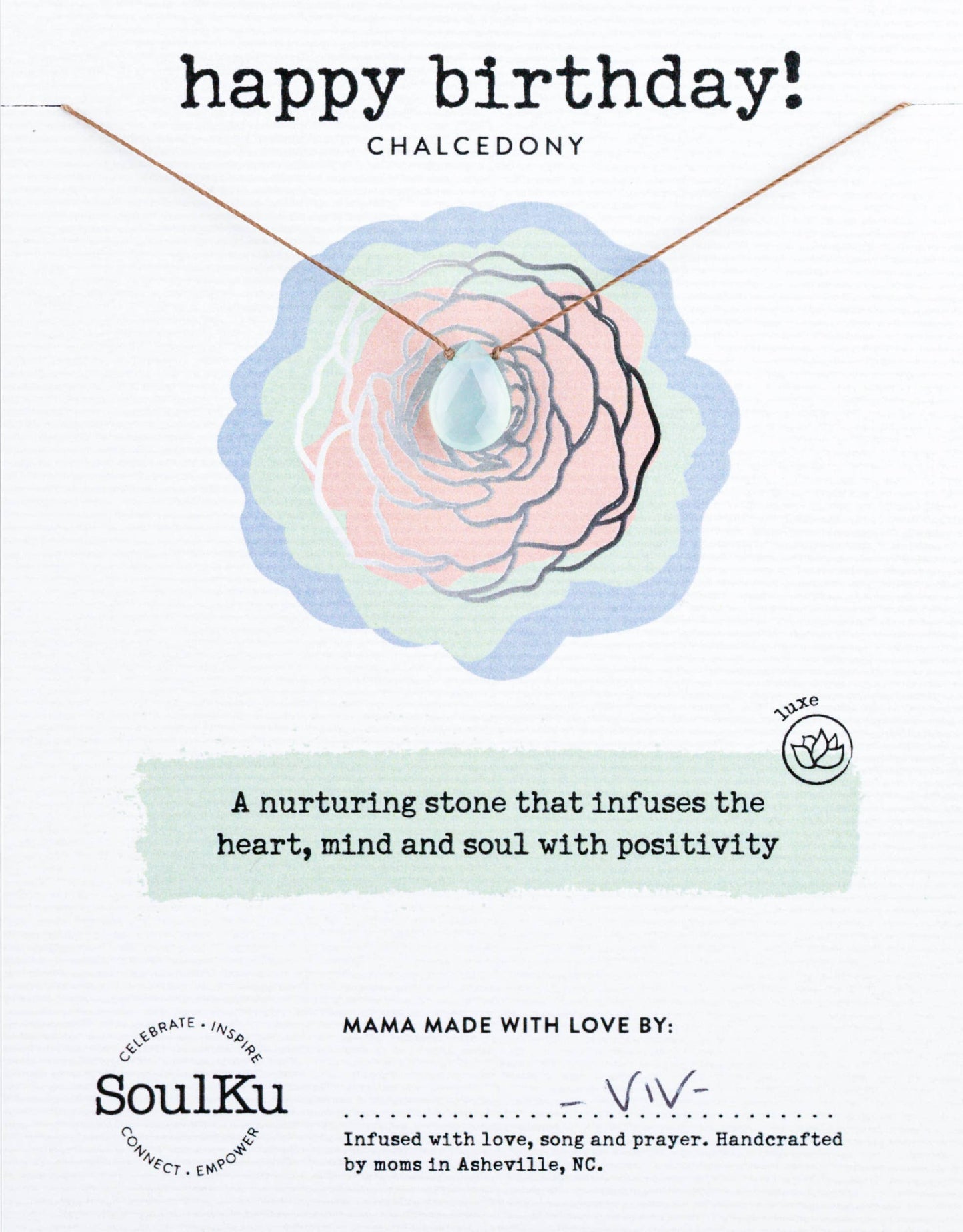 Happy Birthday Chalcedony Necklace