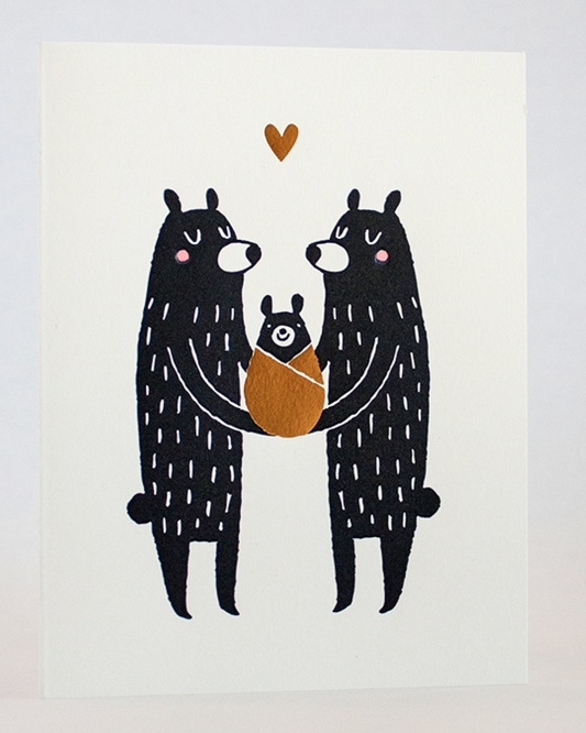New Baby Bear Letterpress Card