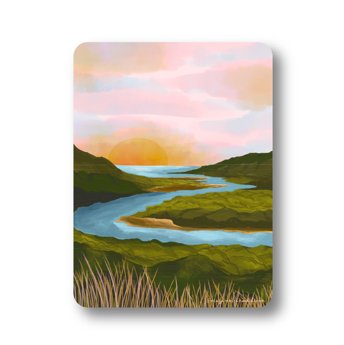 River & Ocean Landscape Sticker