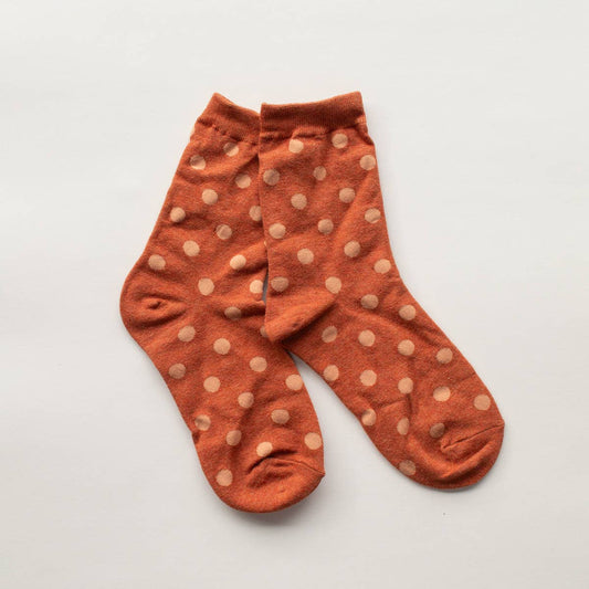 Rust Polka Dot Socks