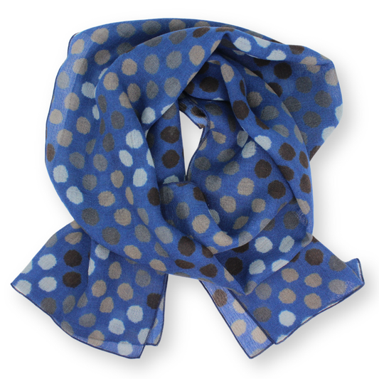 Italian Tissue Wool Scarf in Blue