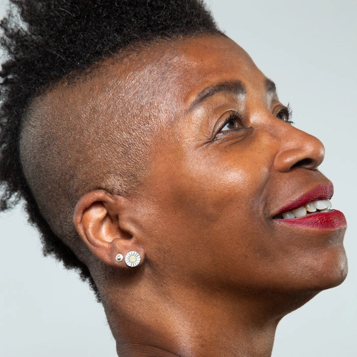 Etched Sun Post Earrings | Jane Diaz