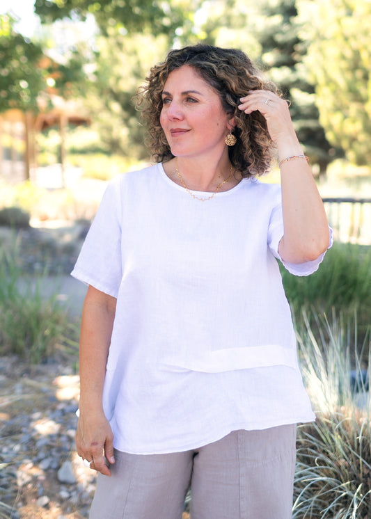 Asymmetrical Top in White | Fenini