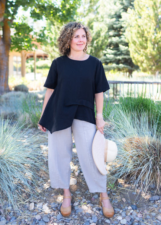 Asymmetrical Top in Black | Fenini