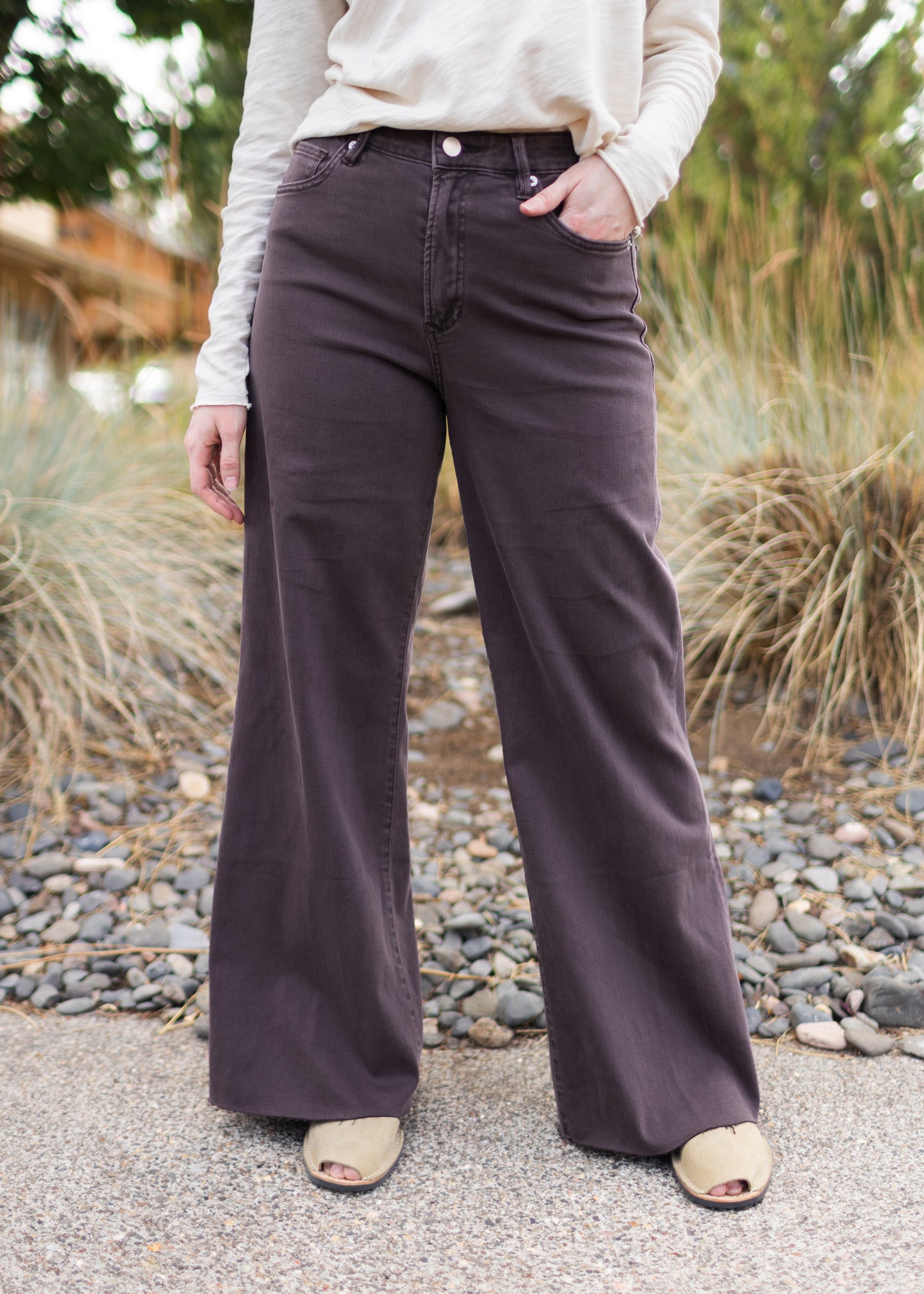 Fiona Raw Edge High Rise Jean in Mocha | Dear John