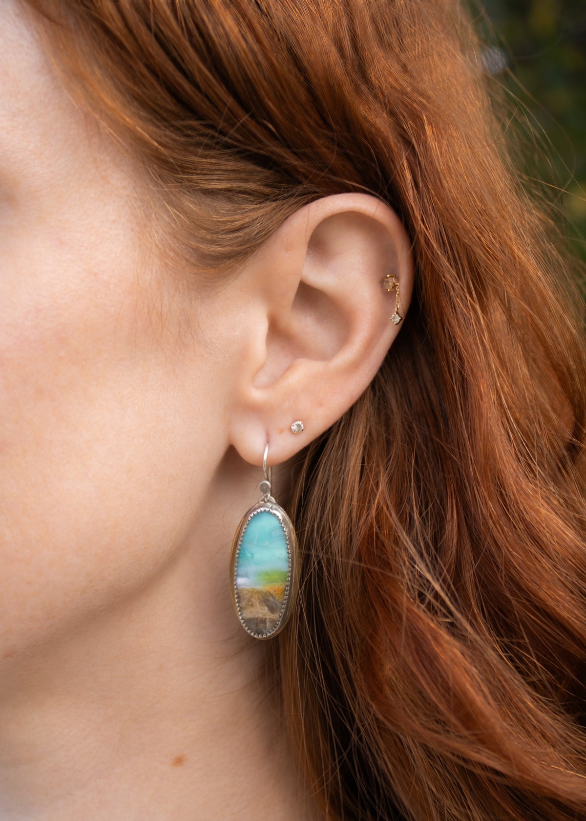 Opalized Wood Earrings | Glacier Lily