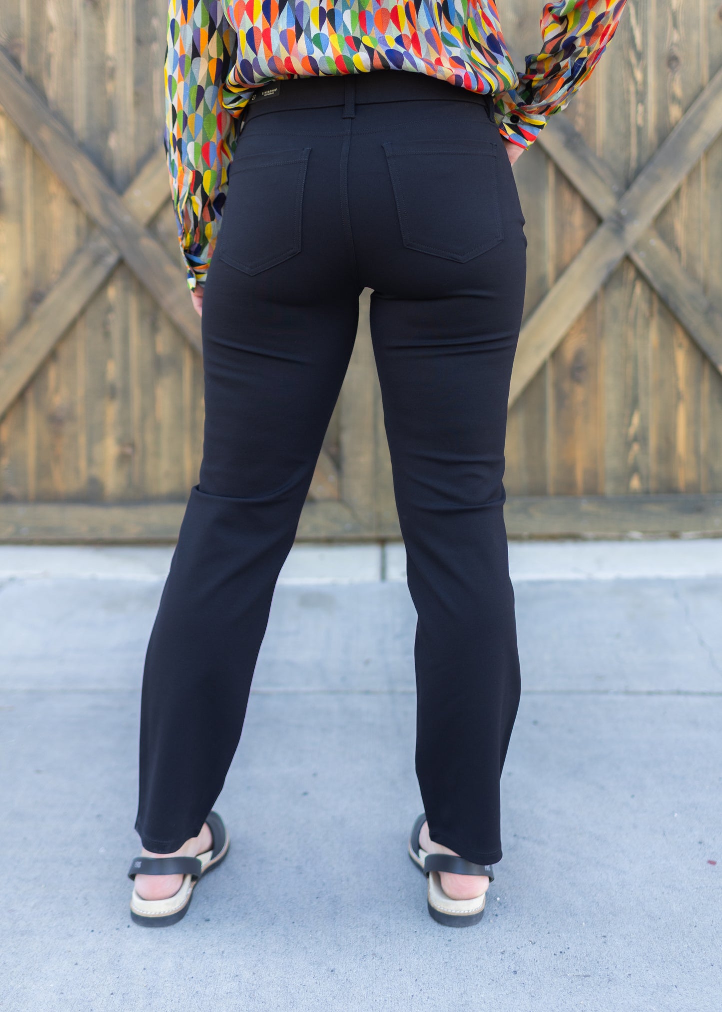 Gia Glider Slim Ponte Pant in Black | Liverpool