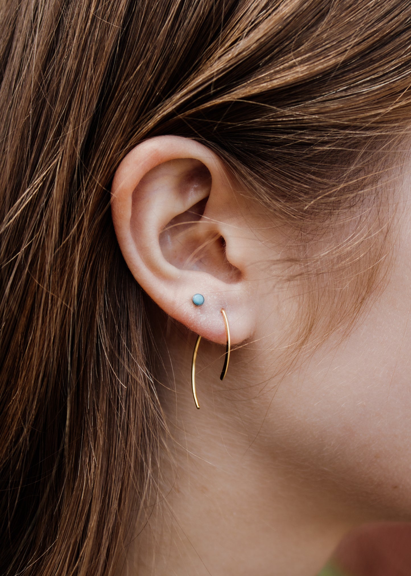 Gold Open Wishbone Earrings