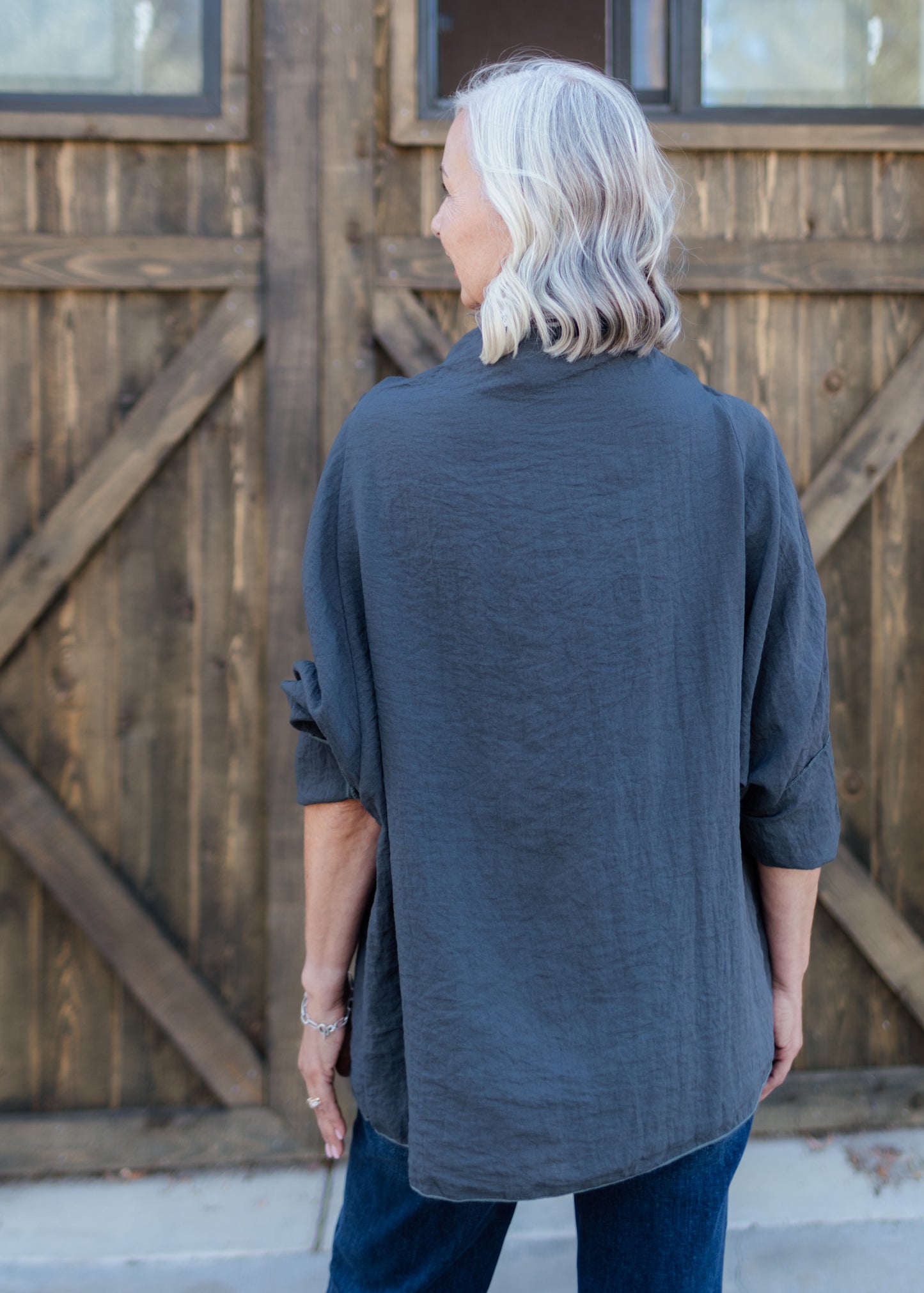 Parachute One Size Cowl Top in Gull | Cut•Loose