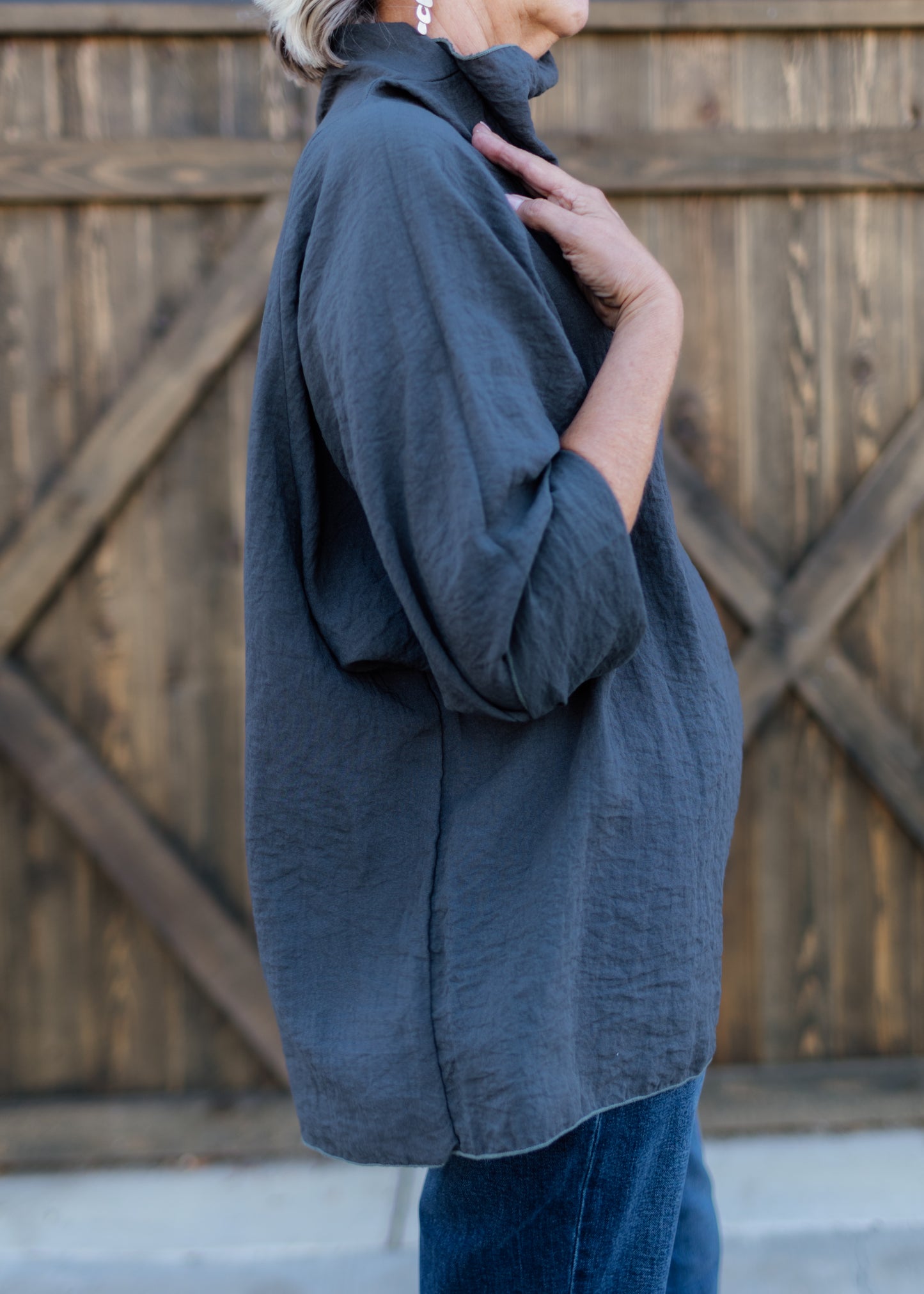 Parachute One Size Cowl Top in Gull | Cut•Loose
