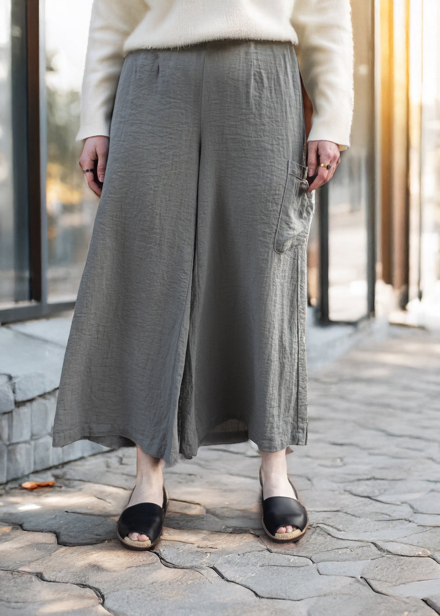 Wide Leg Pocket Pant in Seal | Cut•Loose