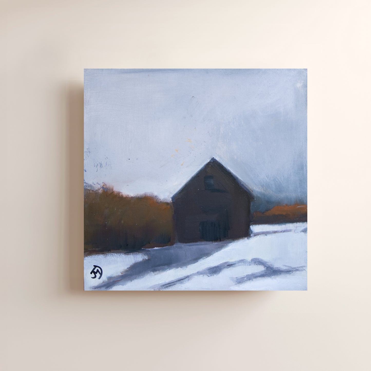 "Snowy Day" Mini Landscape Oil Painting