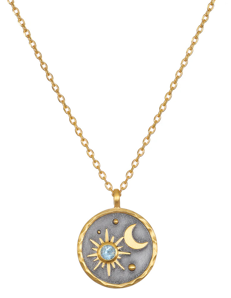 Celestial Birthstone Necklace - March | Satya