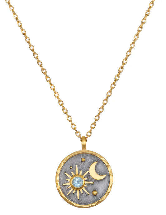 Celestial Birthstone Necklace - March | Satya