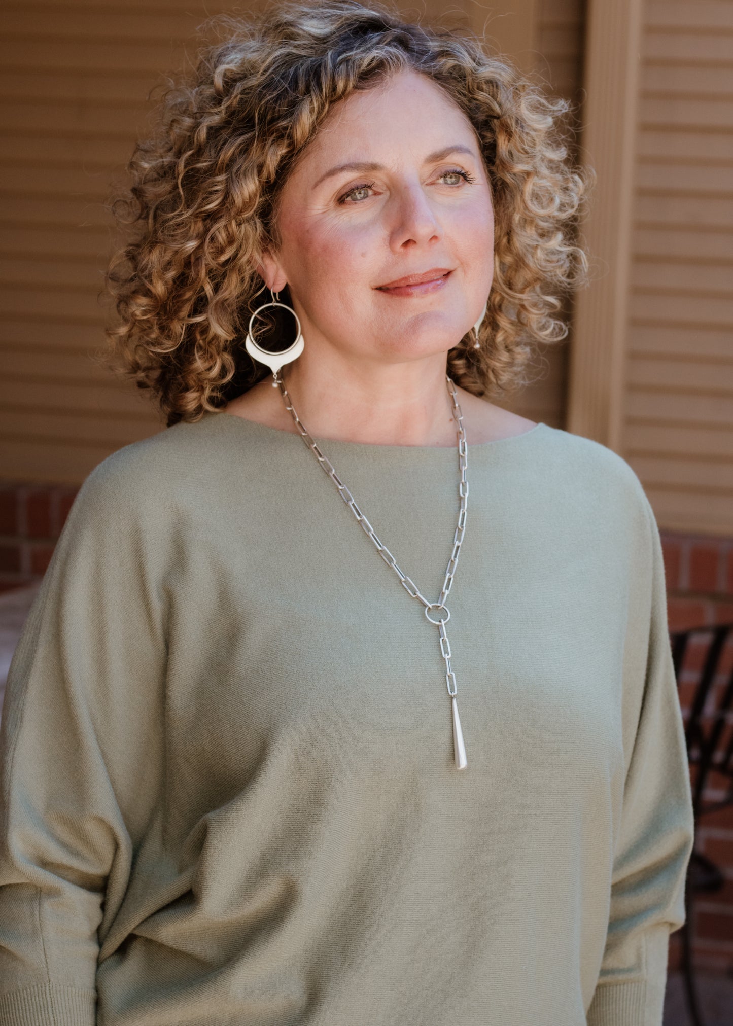 Paperclip Necklace with Large Drop | Jane Diaz