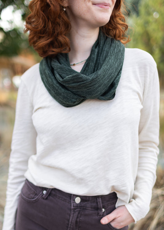Jersey Knit Infinity Scarf in Forest