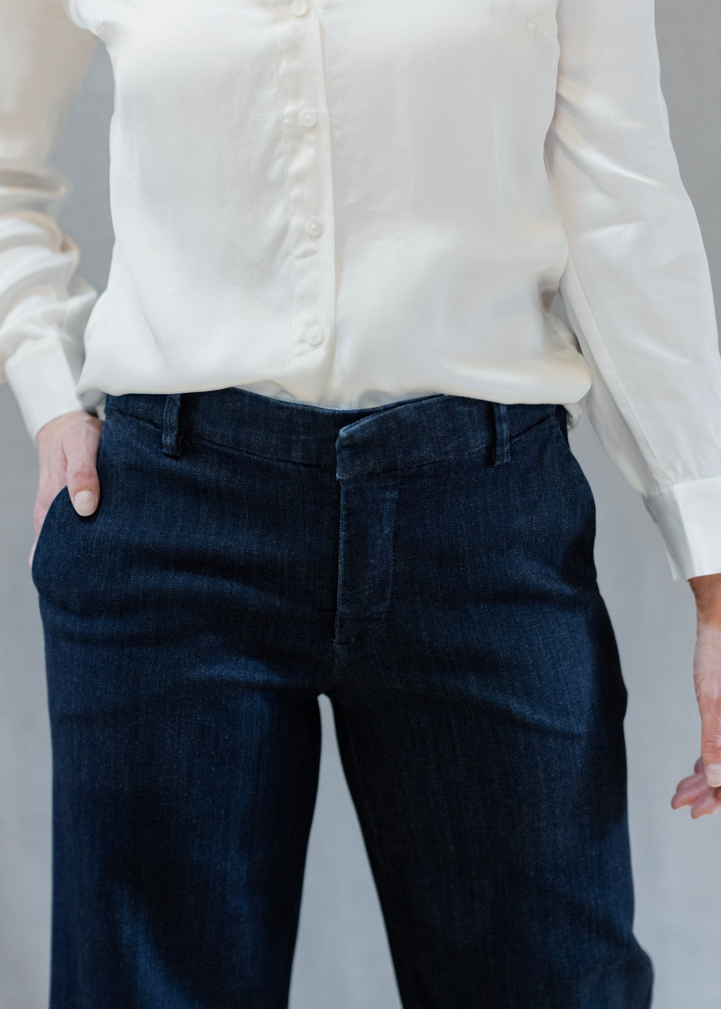 Kelsey Wide Leg Trouser in Indigo Rinse | Liverpool