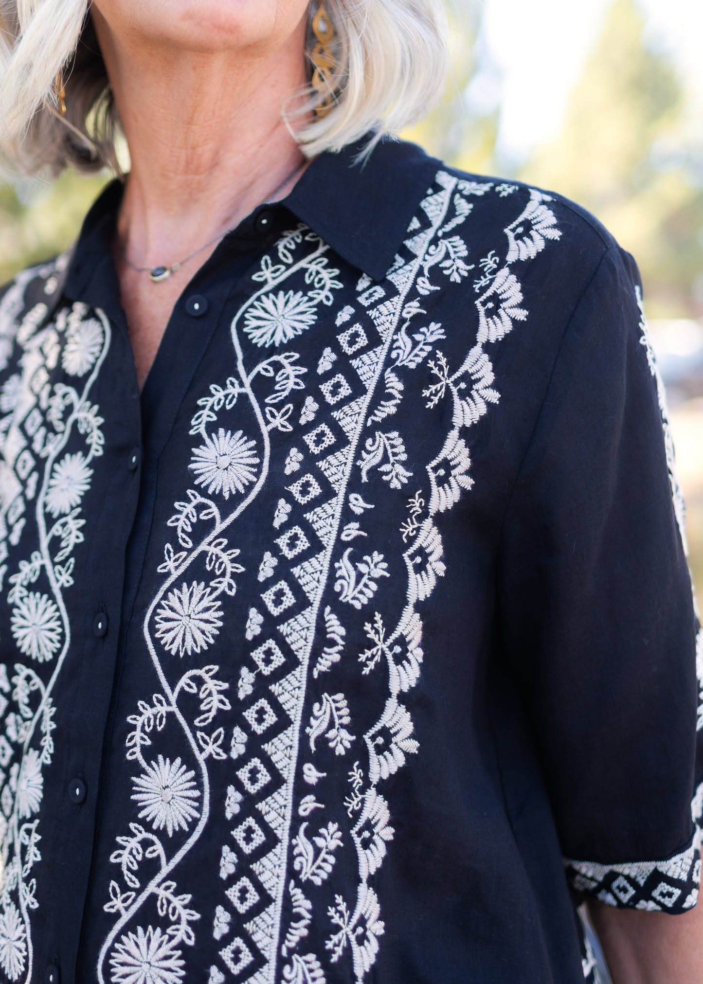 Talia Relaxed Shirt in Black | Johnny Was