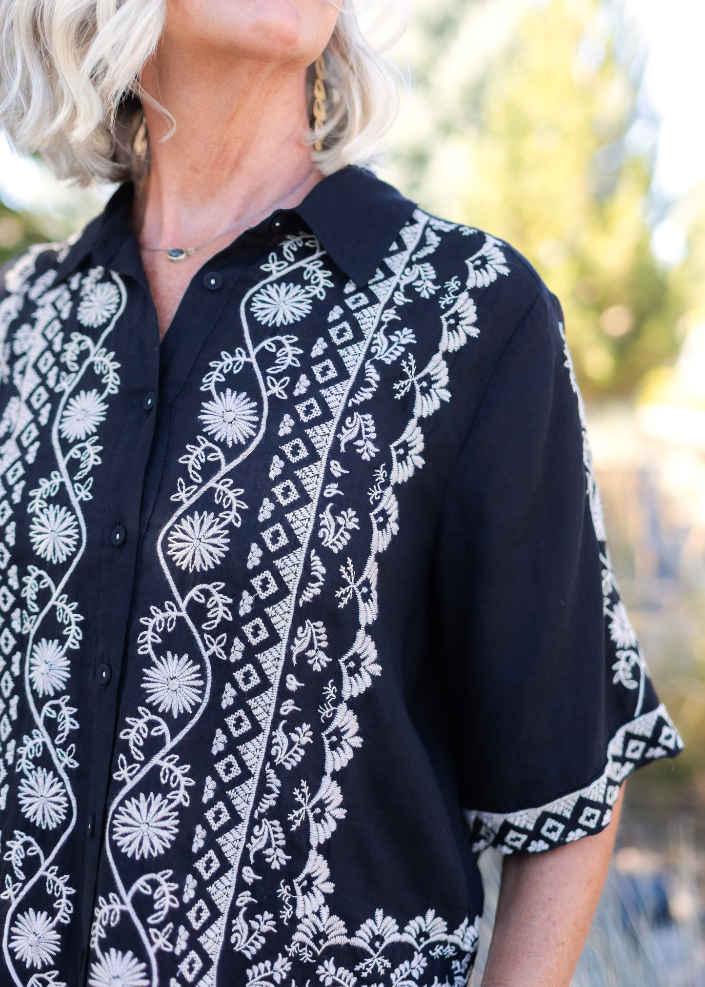 Talia Relaxed Shirt in Black | Johnny Was