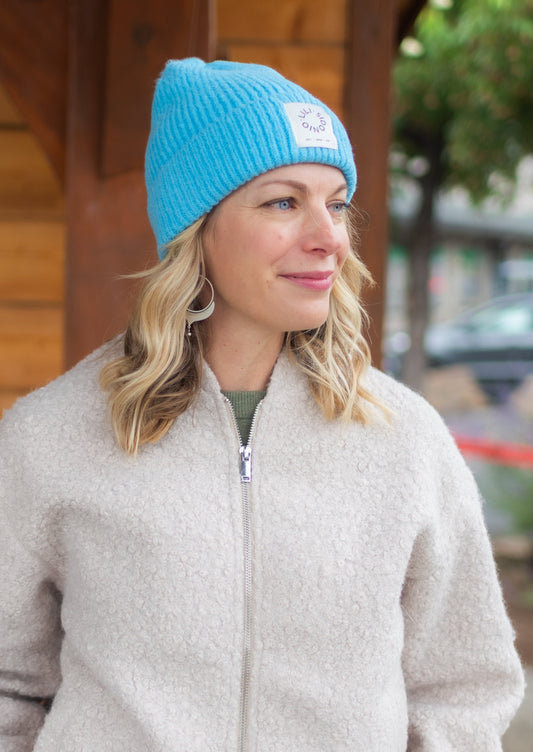 Knit Beanie in Blue
