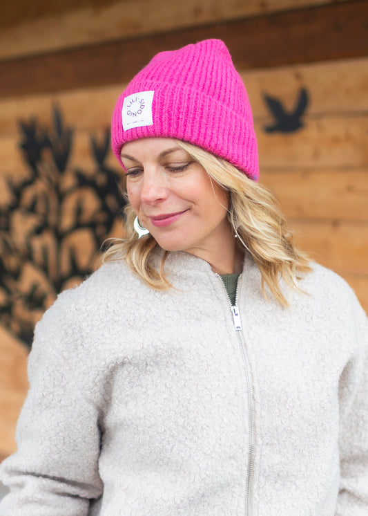 Knit Beanie in Pink