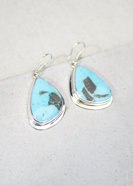 Turquoise & Pyrite Earrings | Lee McAllister