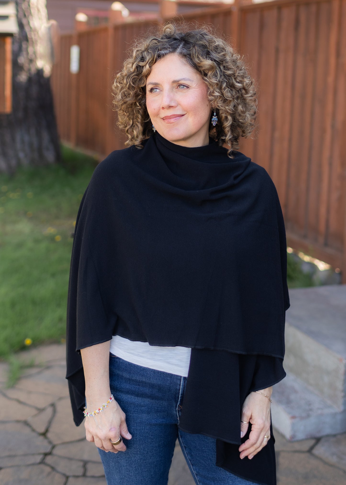 Desert Knit Wrap in Black