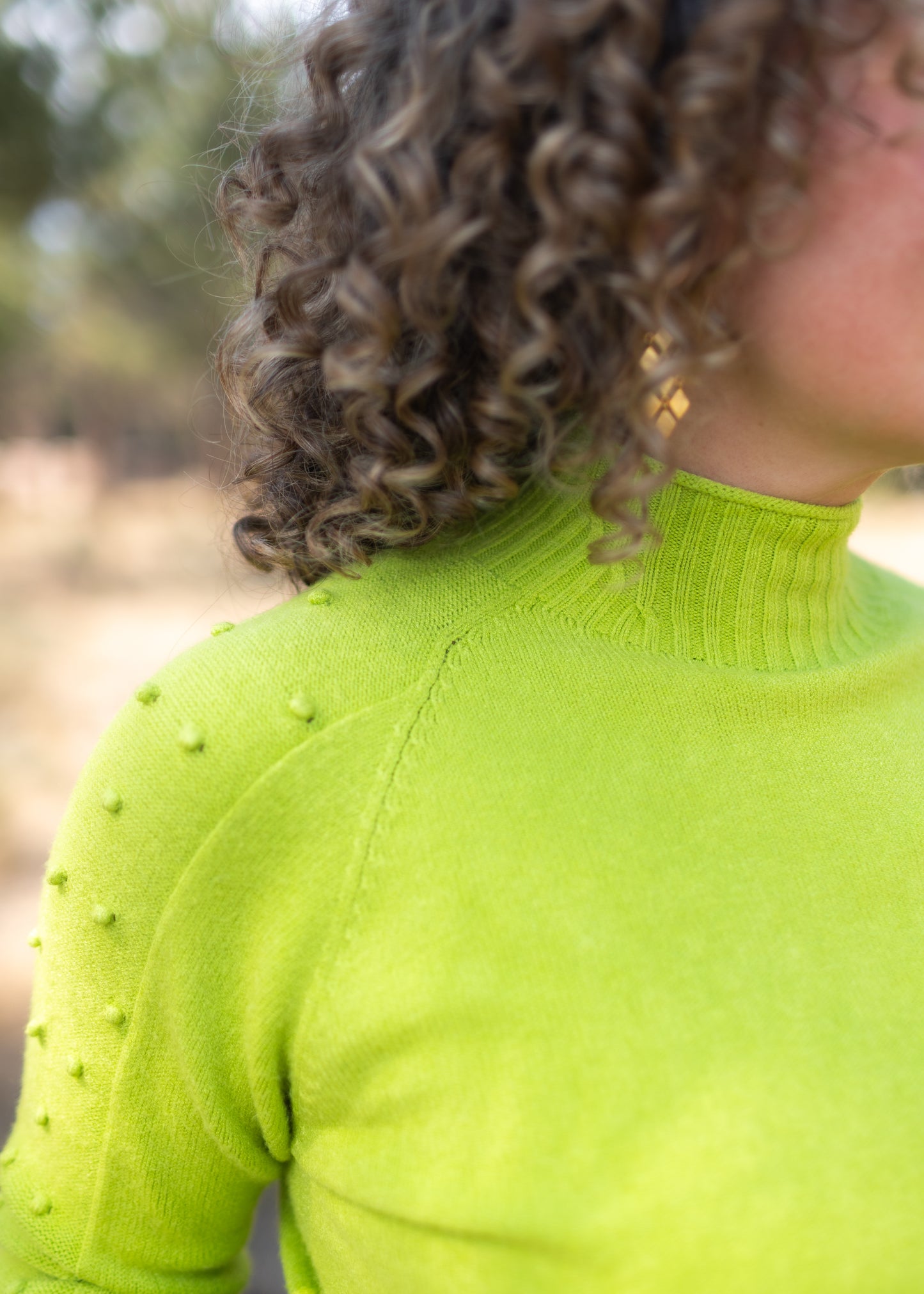 Mock Neck Sweater in Citrus