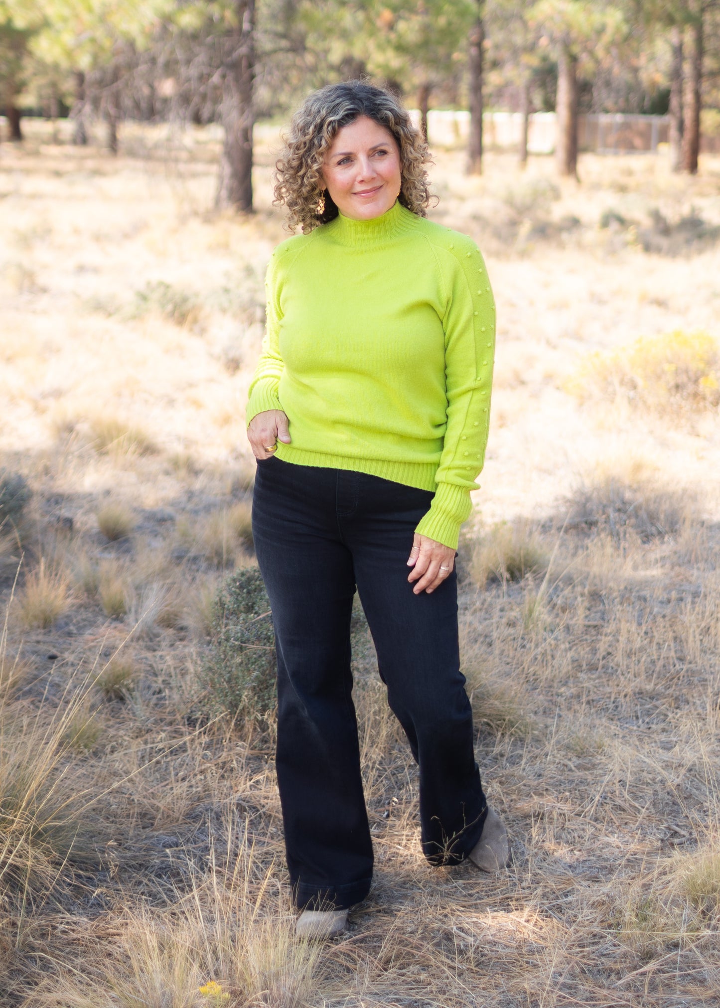Mock Neck Sweater in Citrus