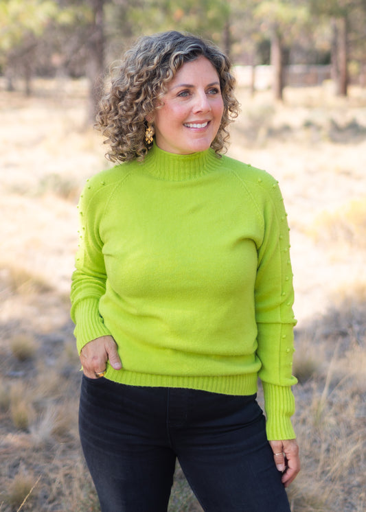 Mock Neck Sweater in Citrus