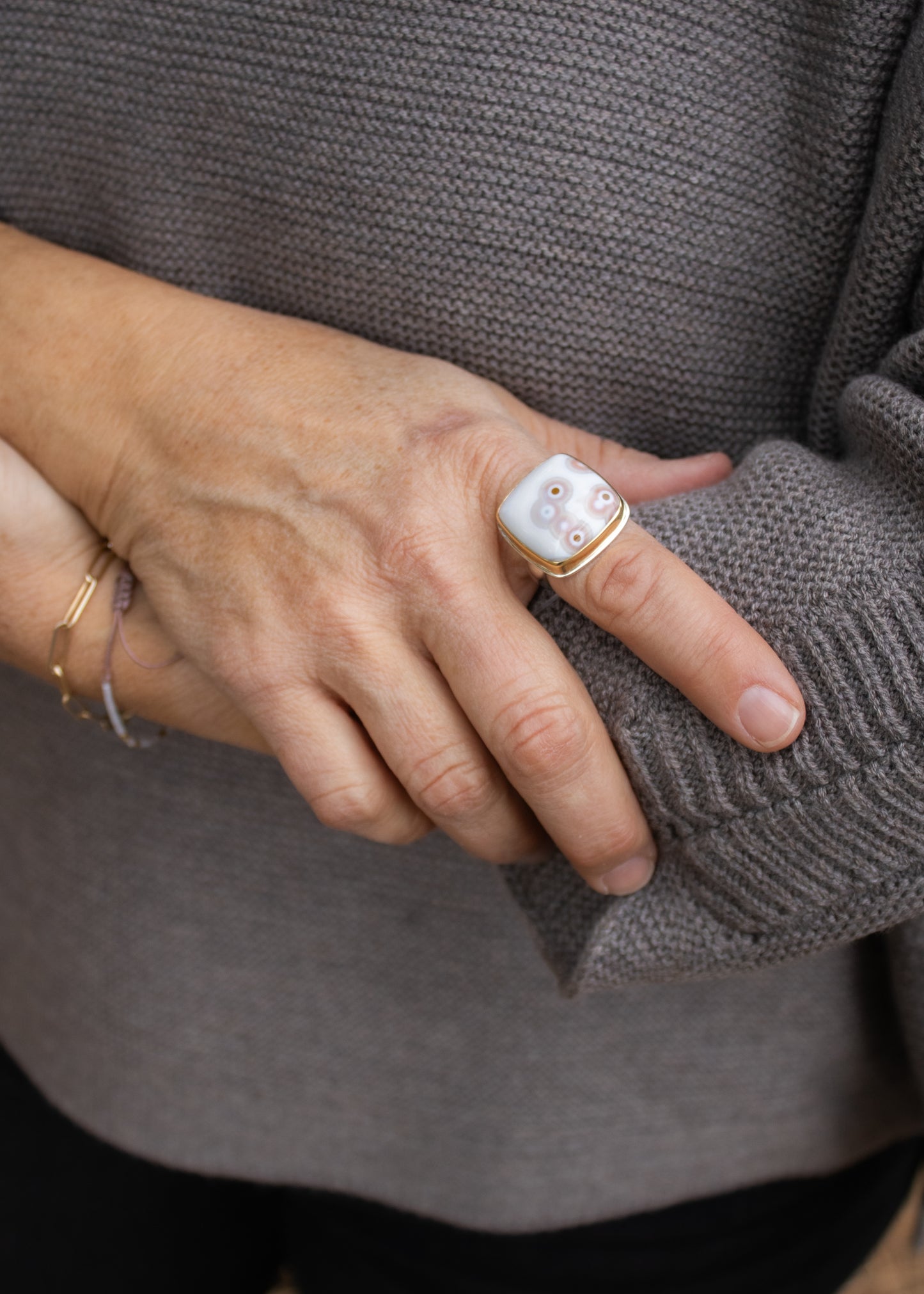 Cushion Ocean Jasper Ring | Linda Blumel
