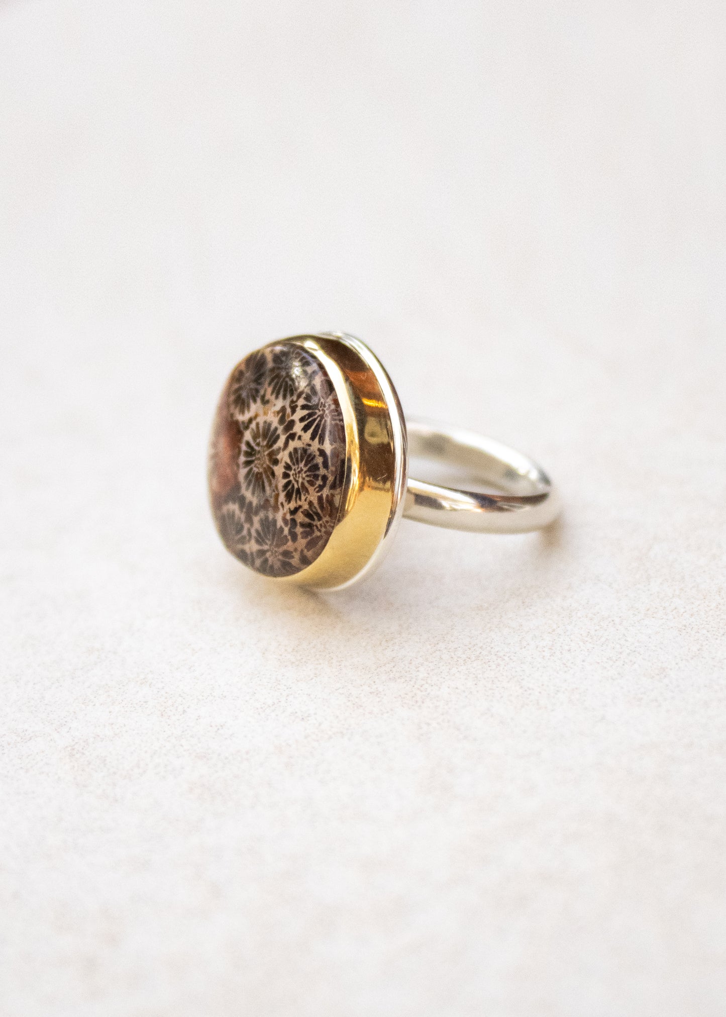 Petrified Sponge Coral Ring | Linda Blumel