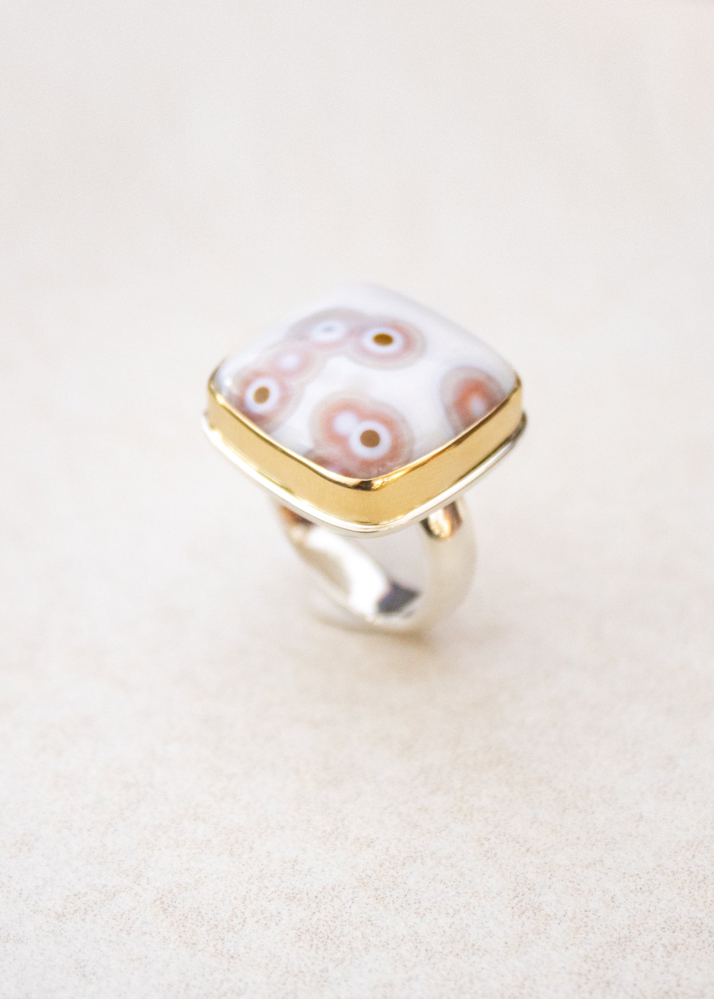 Cushion Ocean Jasper Ring | Linda Blumel