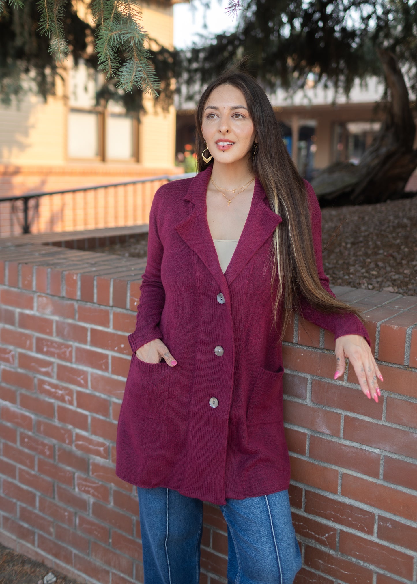 Pierson Cardigan in Raspberry | Wearables