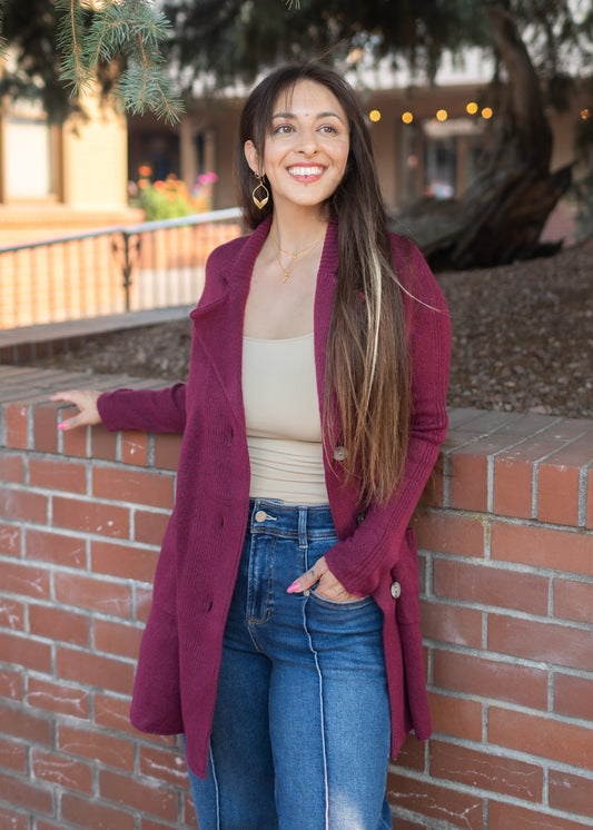Pierson Cardigan in Raspberry | Wearables