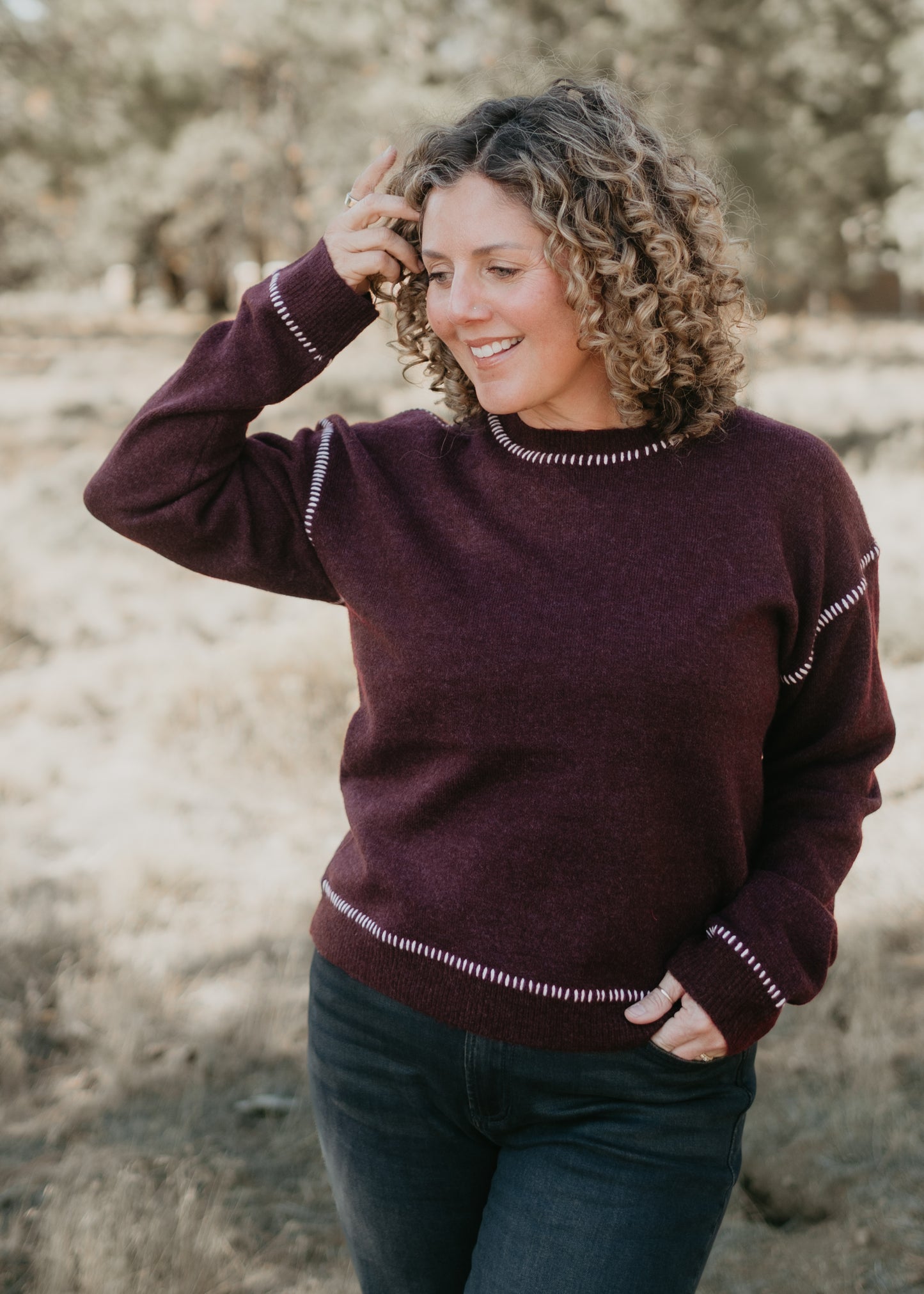 Millie Sweater in Bordeaux
