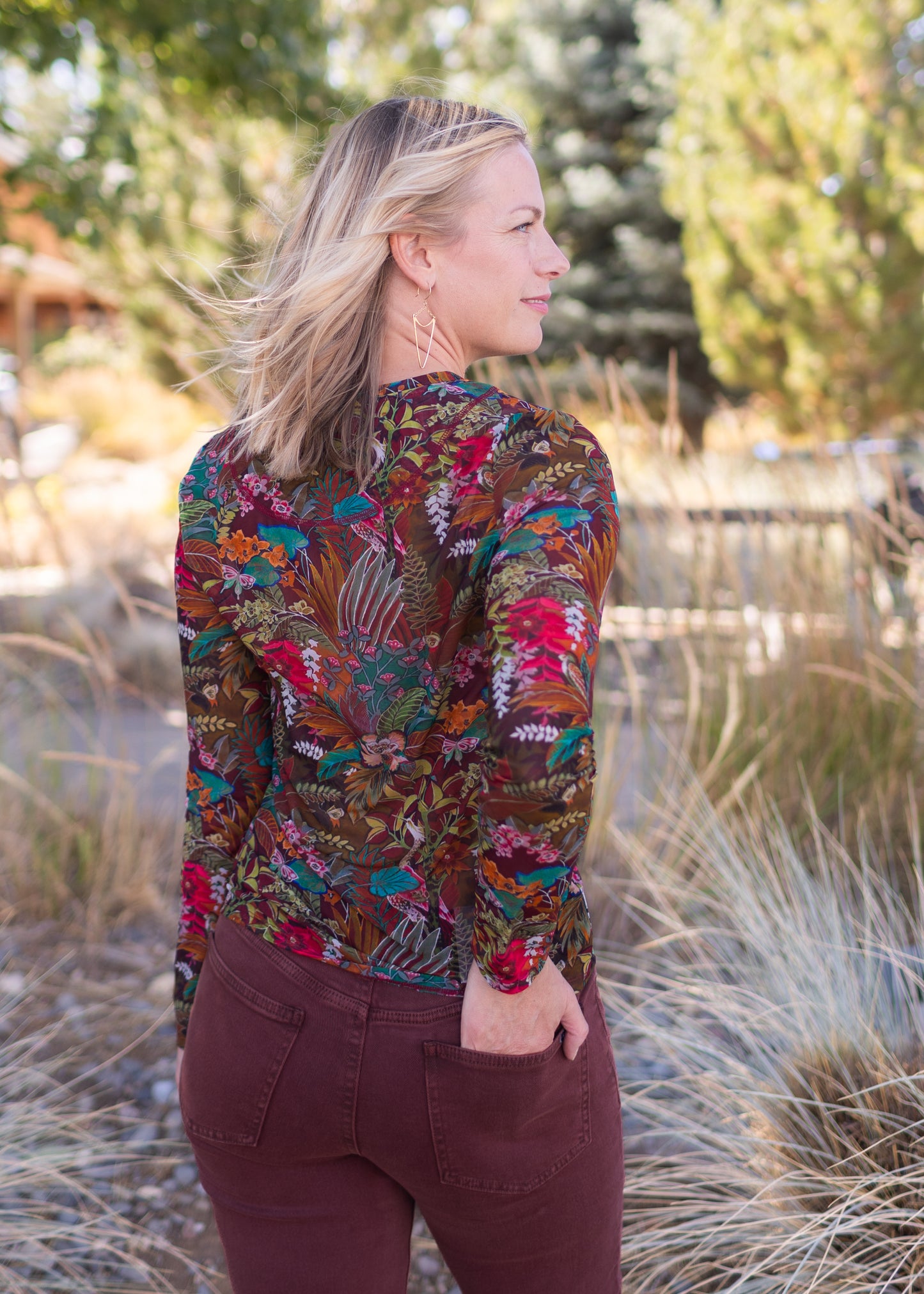 Mesh Top in Burgundy | APNY
