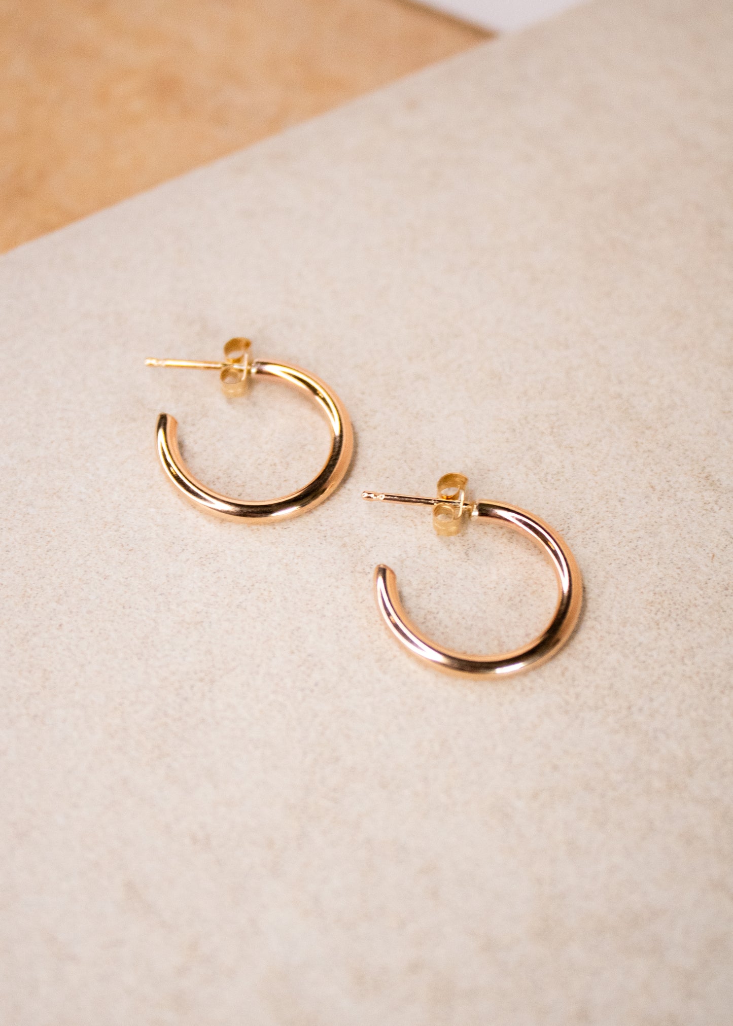 Gold Filled Hoop Post Earring - 17mm