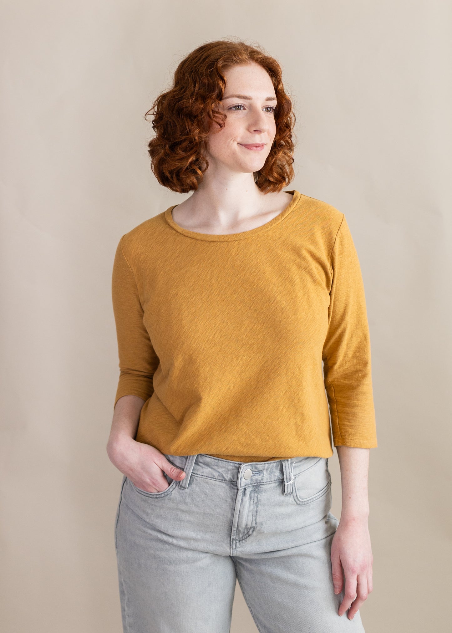 3/4 Sleeve Bias Tee in Manuka | Cut•Loose