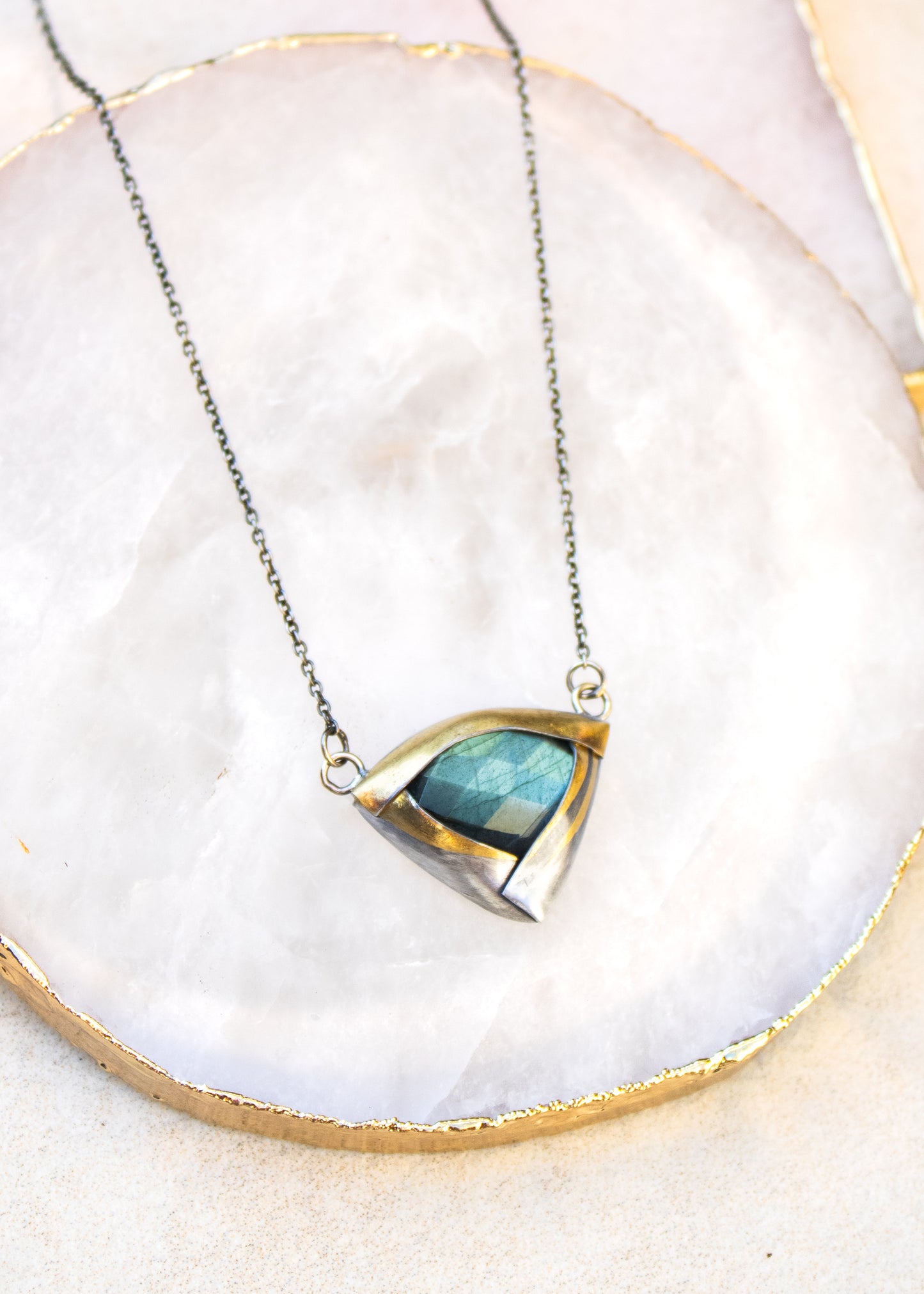 Triangle Labradorite Pendant Necklace | Austin Titus