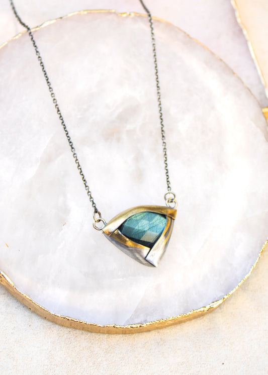 Triangle Labradorite Pendant Necklace | Austin Titus