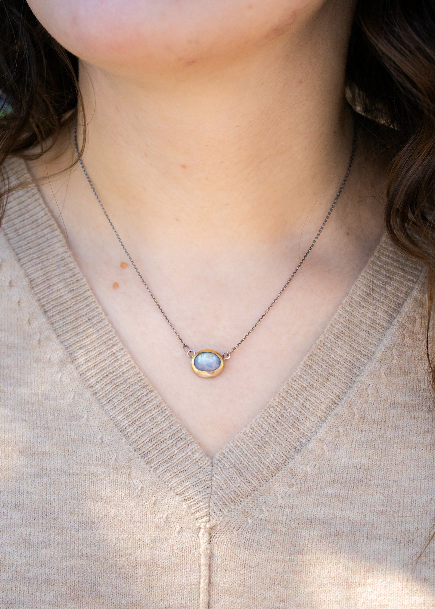 Petite Rainbow Moonstone Necklace | Austin Titus
