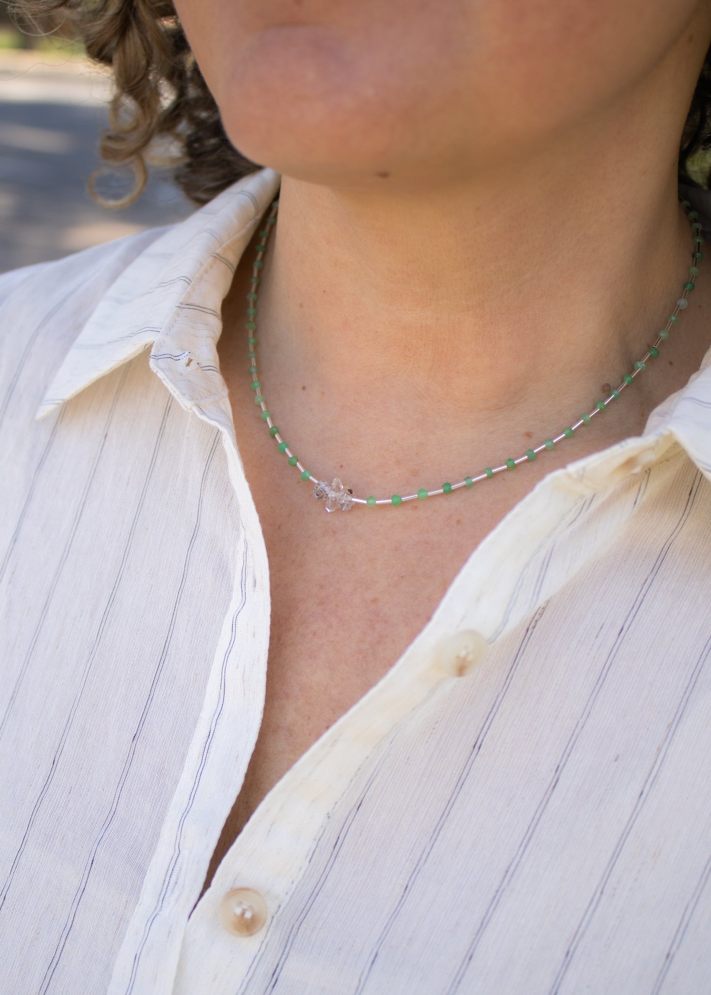 Chrysoprase & Silver Beaded Necklace | Kym Jasmer