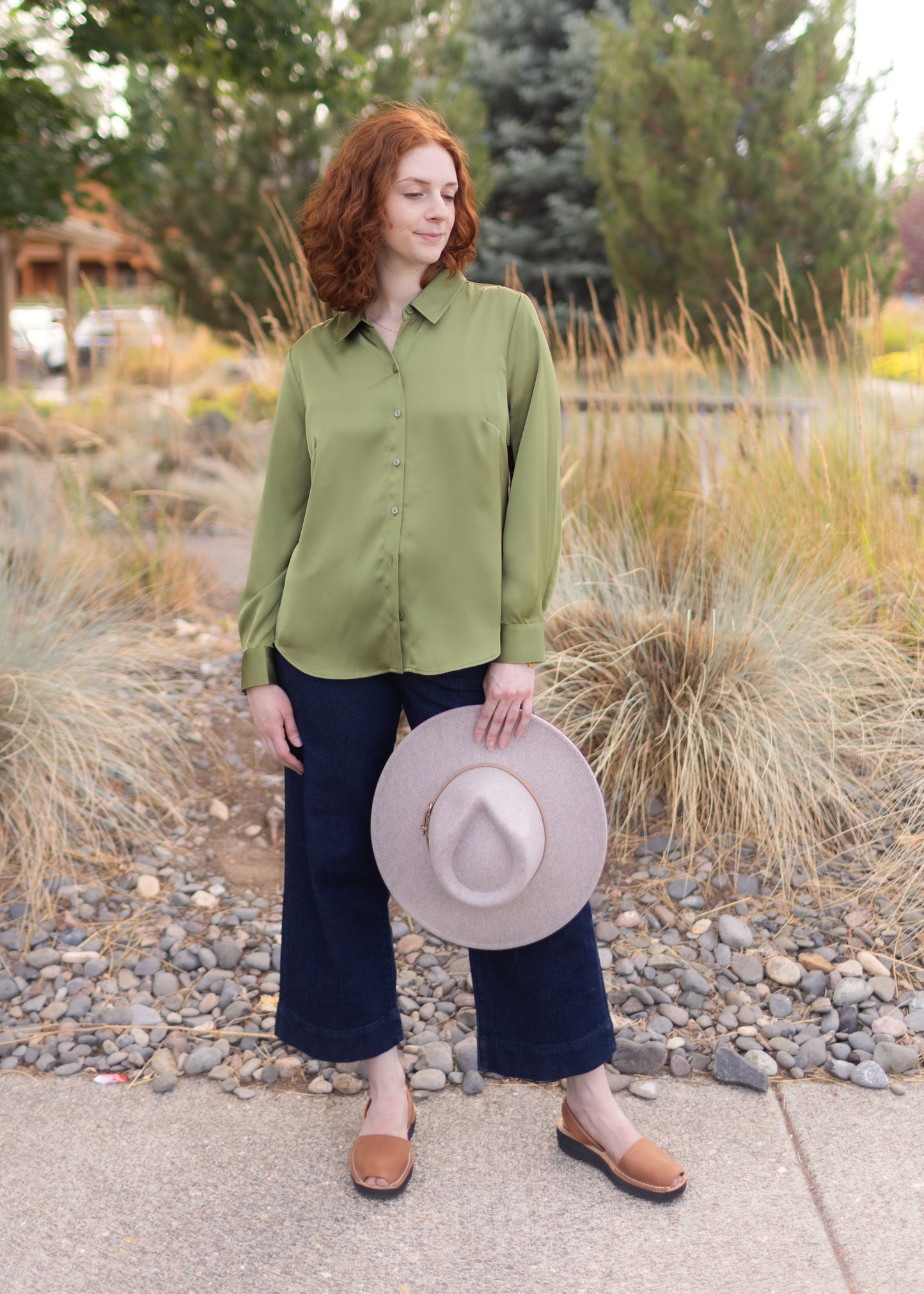 Button Front Shirt in Artichoke | Liverpool