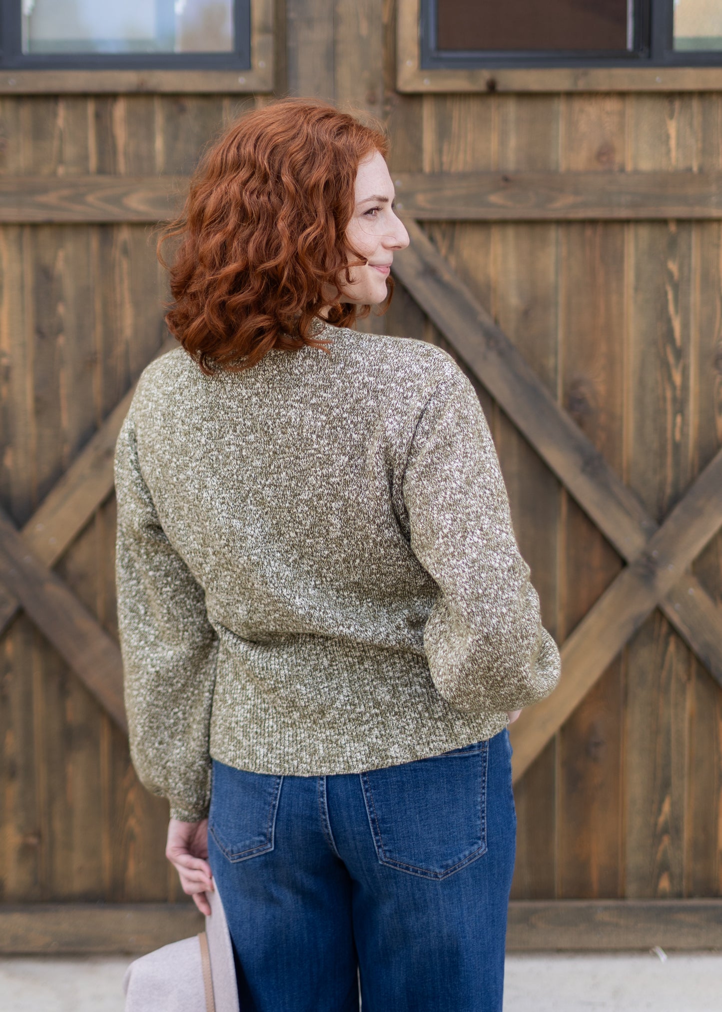 Cardigan Sweater in Olive | Liverpool