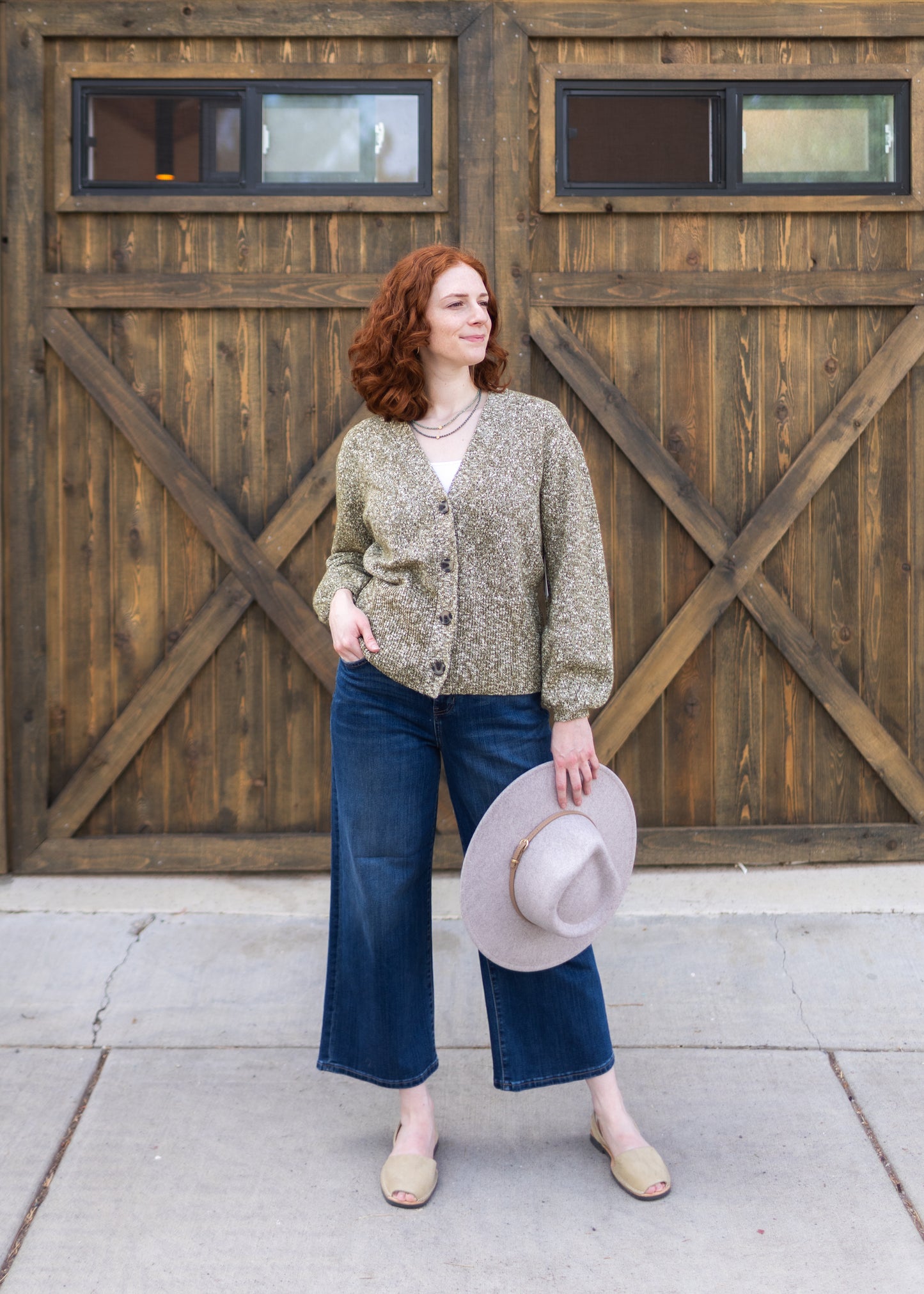 Cardigan Sweater in Olive | Liverpool