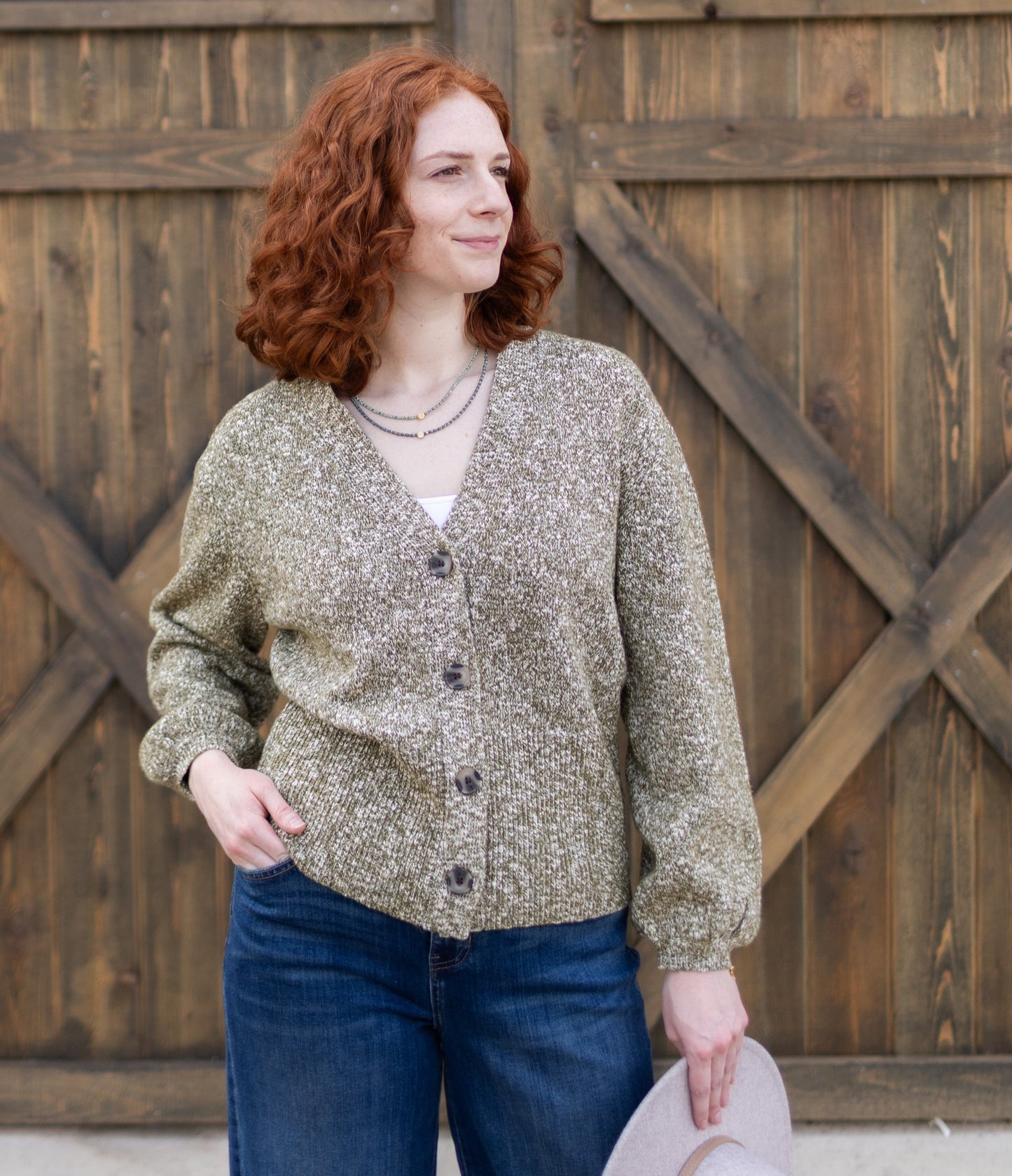 Cardigan Sweater in Olive | Liverpool