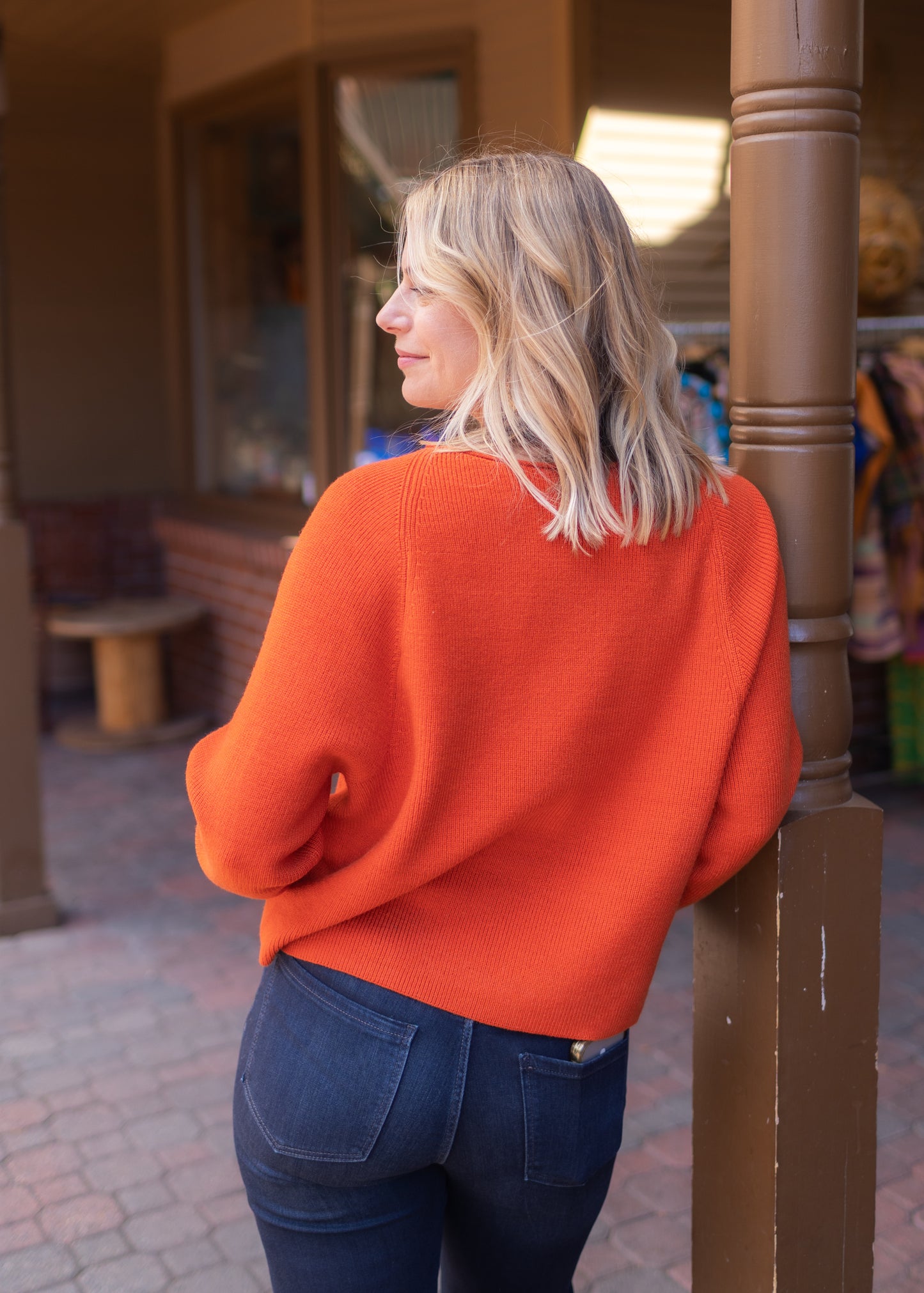 Asima Crew Sweater in Pumpkin | Kerisma