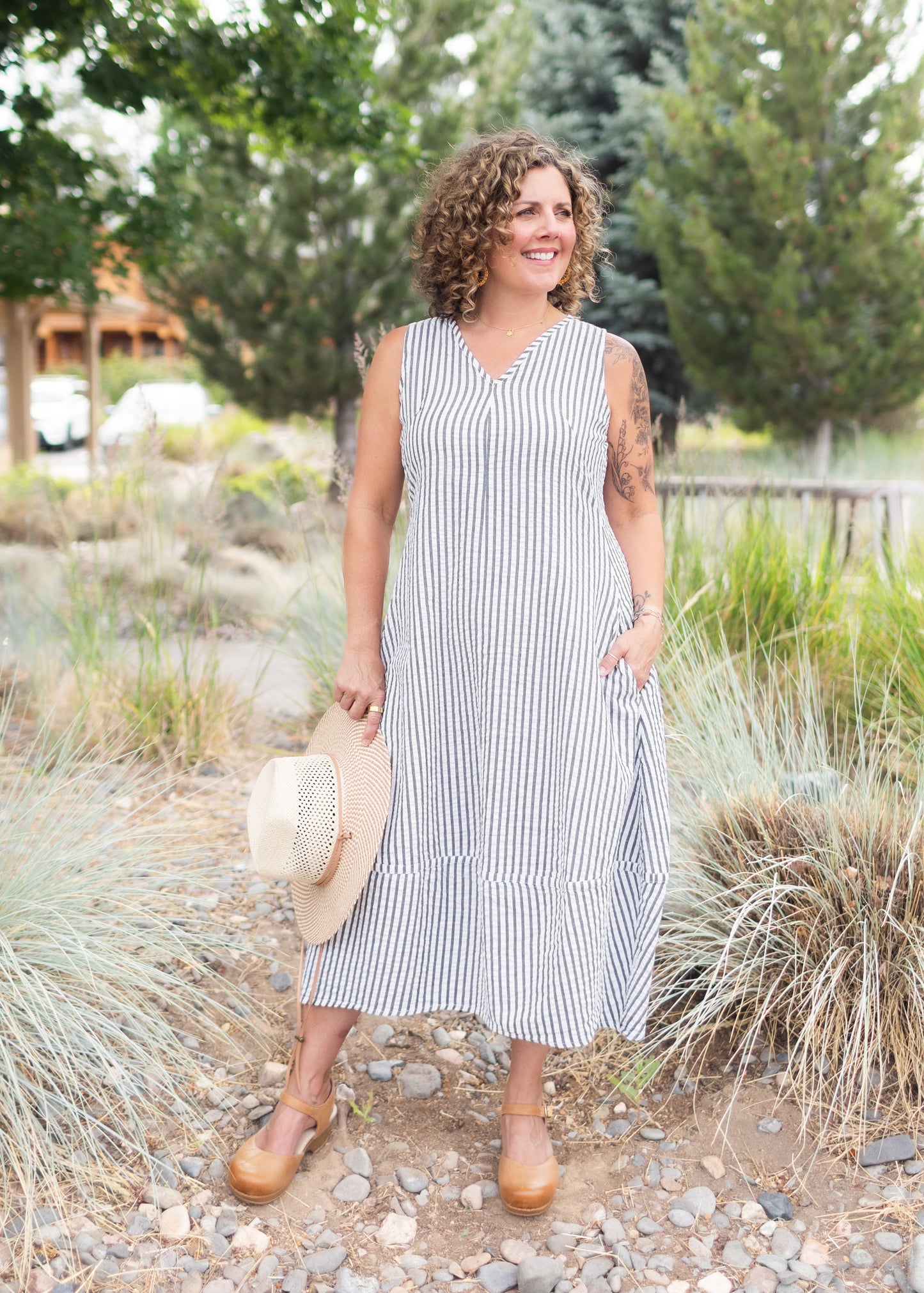 Patton Dress in Gray Stripe | Tulip